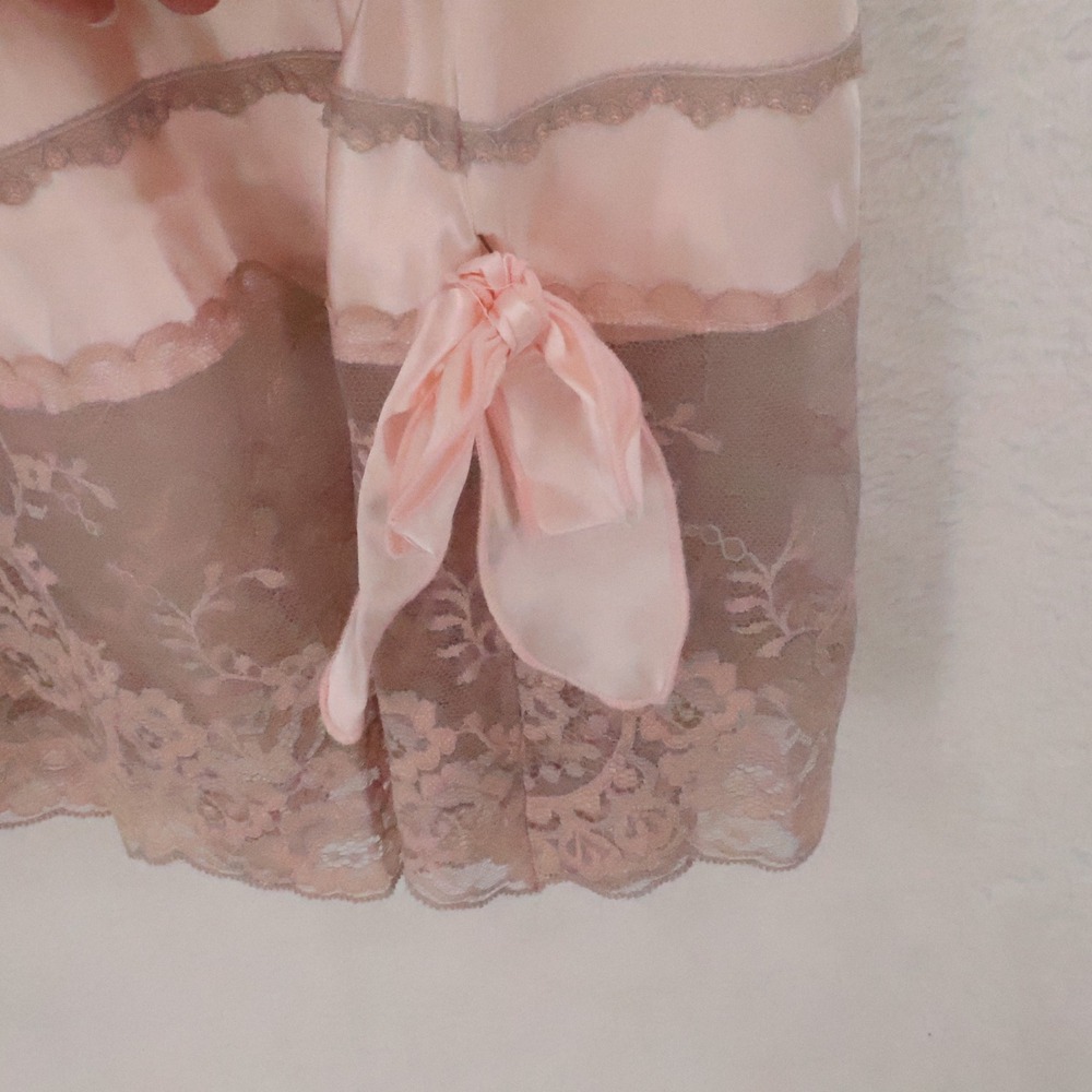 Colesce Couture Vintage 90s Lingerie Set Womens Size L Pink Lace Satin Romantic - Picture 2 of 16